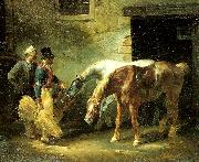 charles emile callande chevaux de poste d' une ecurie oil painting artist